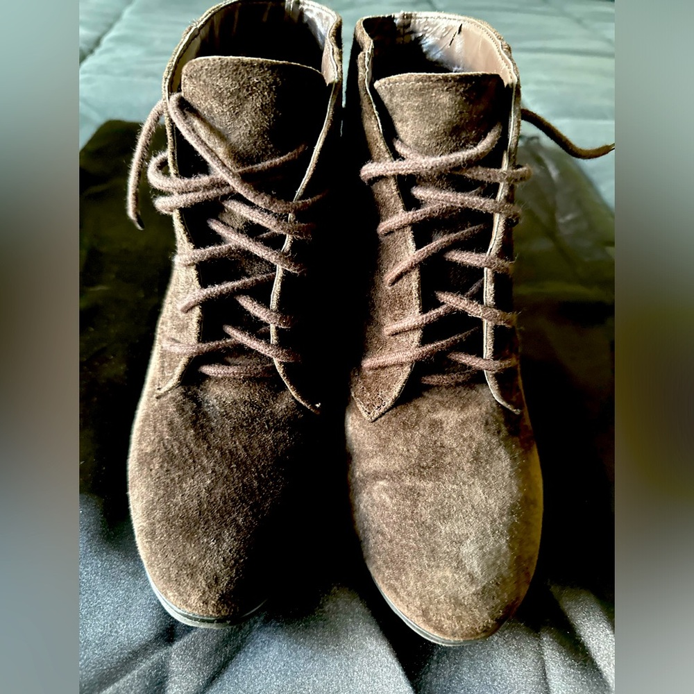 White Mountain Suede Laced Bootie / Brown